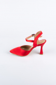 Red Satin Evening Shoe AB1086