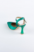 Green Satin Evening Shoe AB1086