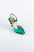 Green Satin Evening Shoe AB1086