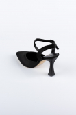 Black Satin Evening Shoe AB1086