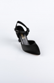 Black Satin Evening Shoe AB1086