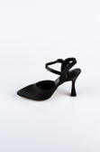 Black Satin Evening Shoe AB1086