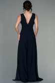 Dark Navy Blue Chiffon Invitation Dress ABT075
