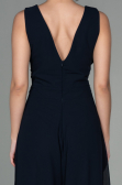Dark Navy Blue Chiffon Invitation Dress ABT075