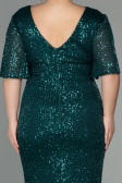 Long Emerald Green Scaly Plus Size Evening Dress ABU2796