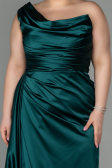 Long Emerald Green Satin Plus Size Evening Dress ABU2531