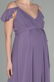 Long Lavender Pregnancy Evening Dress ABU756