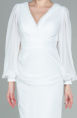 Long White Chiffon Evening Dress ABU2818