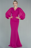 Long Fuchsia Chiffon Evening Dress ABU2818