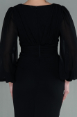 Long Black Chiffon Evening Dress ABU2818
