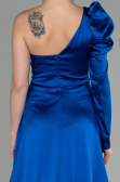 Sax Blue Long Satin Evening Dress ABU1715