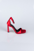 Red Satin Evening Shoe AB700