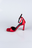 Red Satin Evening Shoe AB700