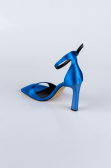 Sax Blue Satin Evening Shoe AB700