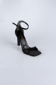 Black Satin Evening Shoe AB700