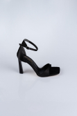 Black Satin Evening Shoe AB700