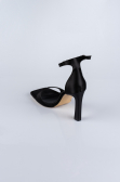 Black Satin Evening Shoe AB700