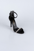 Black Satin Evening Shoe AB702