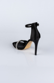 Black Satin Evening Shoe AB702