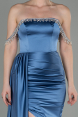 Indigo Long Satin Evening Dress ABU2618