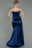 Navy Blue Long Satin Evening Dress ABU2618