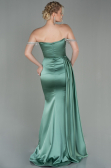 Mint Long Satin Evening Dress ABU2618