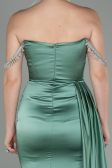 Mint Long Satin Evening Dress ABU2618