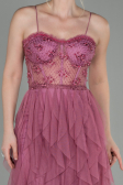Rose Colored Long Evening Dress ABU2822