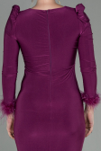 Cherry Colored Long Evening Dress ABU2804