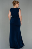 Long Navy Blue Plus Size Evening Dress ABU2854