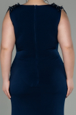 Long Navy Blue Plus Size Evening Dress ABU2854