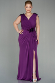 Long Plum Plus Size Evening Dress ABU2854