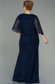 Long Navy Blue Plus Size Evening Dress ABU2857