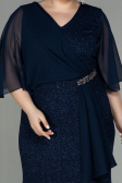 Long Navy Blue Plus Size Evening Dress ABU2857