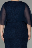 Long Navy Blue Plus Size Evening Dress ABU2857