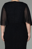 Long Black Plus Size Evening Dress ABU2857