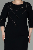 Midi Black Plus Size Evening Dress ABK1621