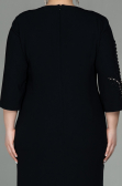 Midi Black Plus Size Evening Dress ABK1621