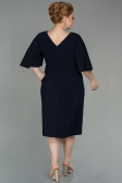 Midi Navy Blue Oversized Evening Dress ABK1625