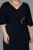 Midi Navy Blue Oversized Evening Dress ABK1625
