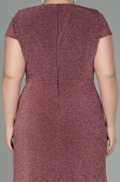 Long Rose Colored Plus Size Evening Dress ABU2870