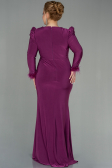 Long Cherry Colored Plus Size Evening Dress ABU2832