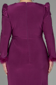 Long Cherry Colored Plus Size Evening Dress ABU2832