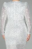 Long Beige Scaly Plus Size Evening Dress ABU2878