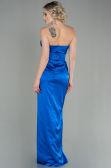 Long Sax Blue Satin Evening Dress ABU2844