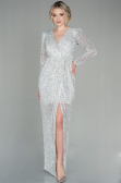 Long Beige Scaly Evening Dress ABU2859