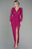 Long Fuchsia Scaly Evening Dress ABU2859