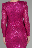 Long Fuchsia Scaly Evening Dress ABU2859