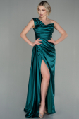 Long Emerald Green Satin Prom Gown ABU2173