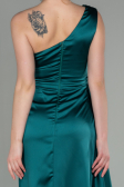 Long Emerald Green Satin Prom Gown ABU2173